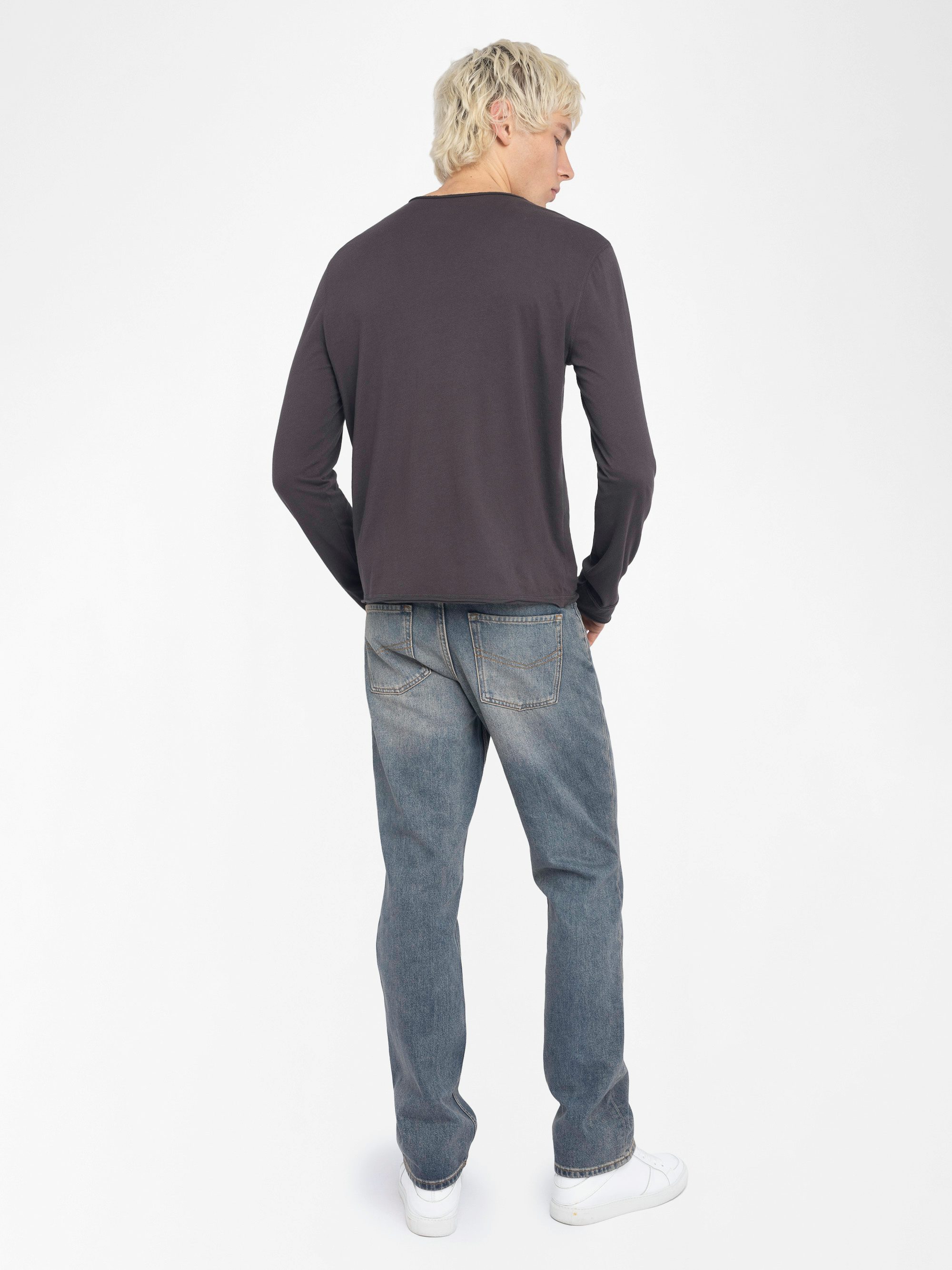 Monsatir Henley T-shirt - Long-sleeved henley t-shirt-style T-shirt.